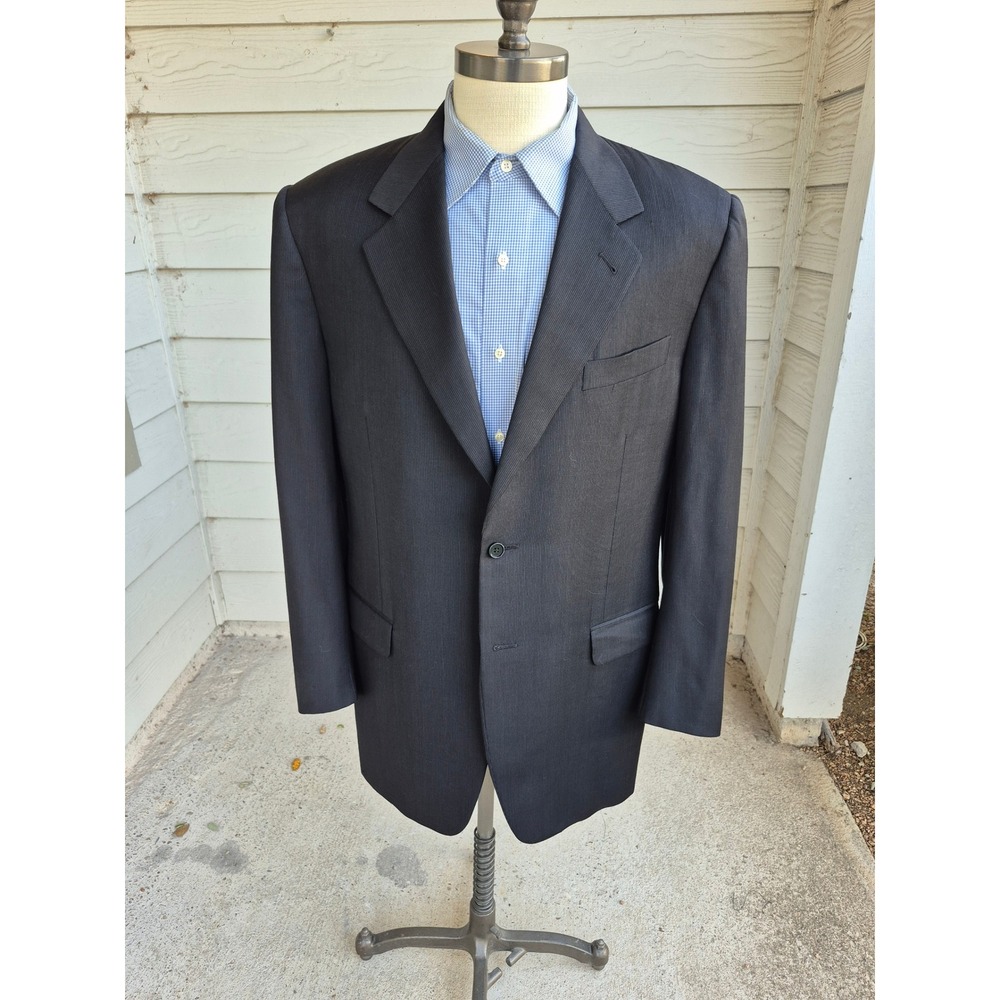 Canali Proposta Mens Sz 42 L Black Super 120s Wool Blazer Sport Coat  Italy